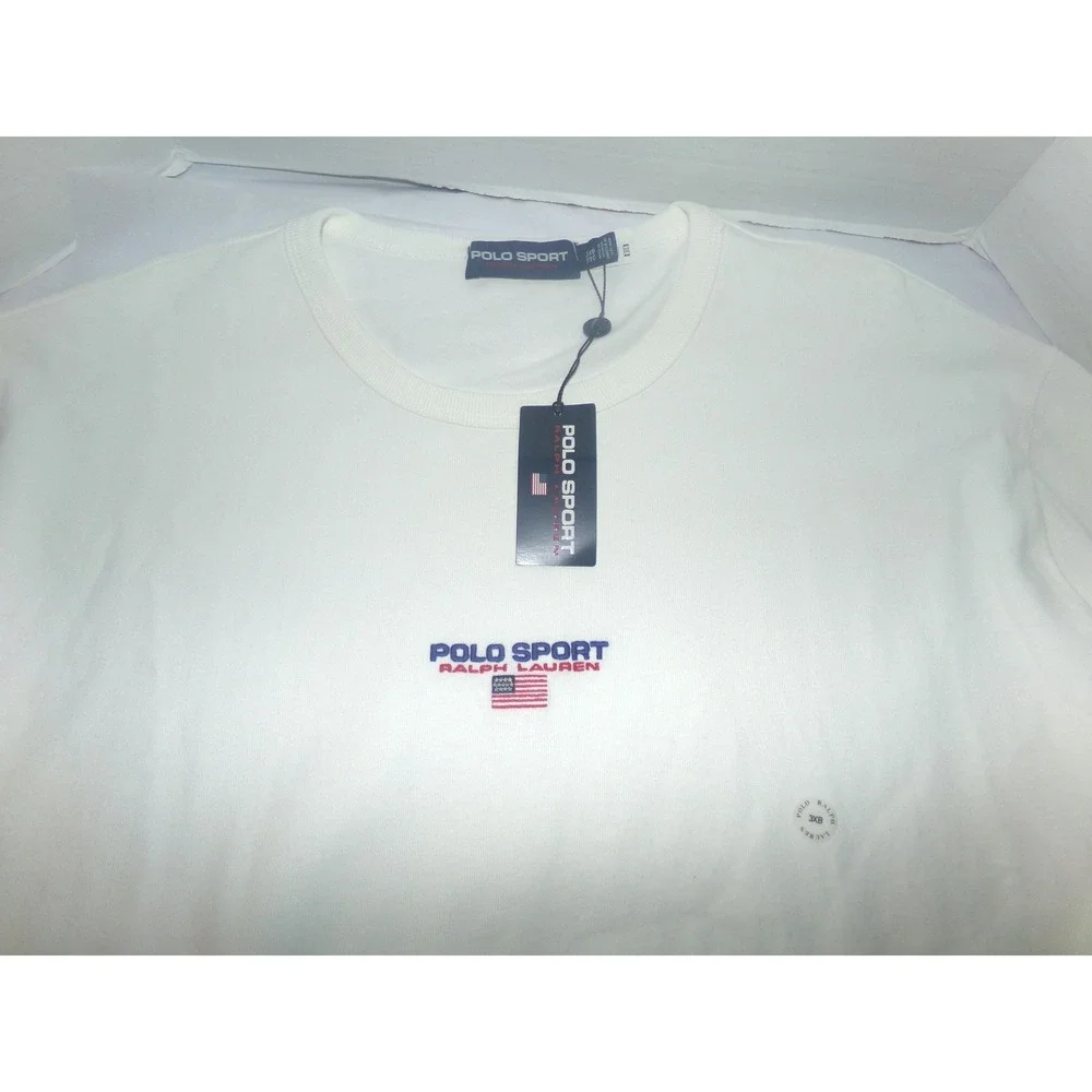 Polo Sport Ralph Lauren Mens 3XB White Embroidered Logo T-Shirt NWT